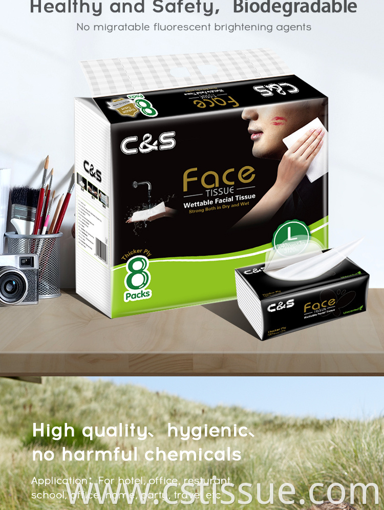 Customized Label Packing Face Cleaning Facial Tissue Disposable Facial Tissue